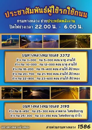 ประชาสัมพันธ์ผู้ใช้รถใช้ถนน กรมทางหลวงช่วยประหยัดพลังงาน